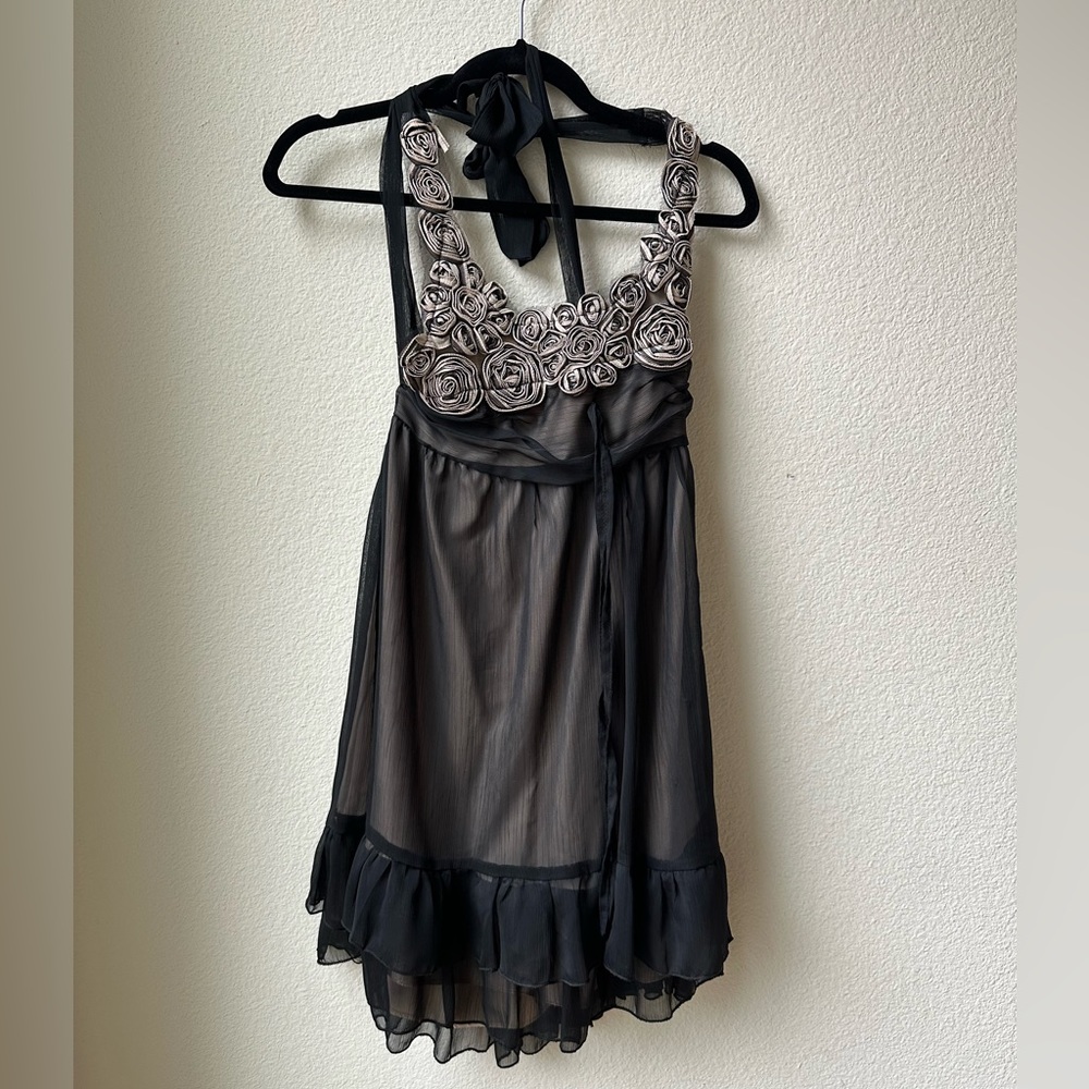 Charlotte Russe Halter Rosette Dress - Size L